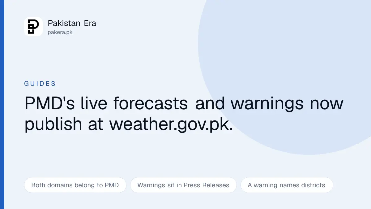 Where to get the official weather forecast in Pakistan