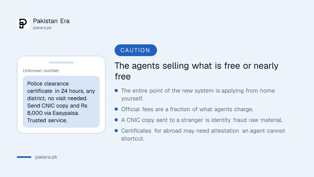 Why paying an agent for a police character certificate is a bad idea