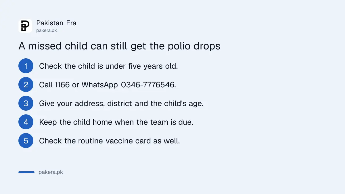 Five steps for parents whose child missed the polio drops in the September 2026 campaign