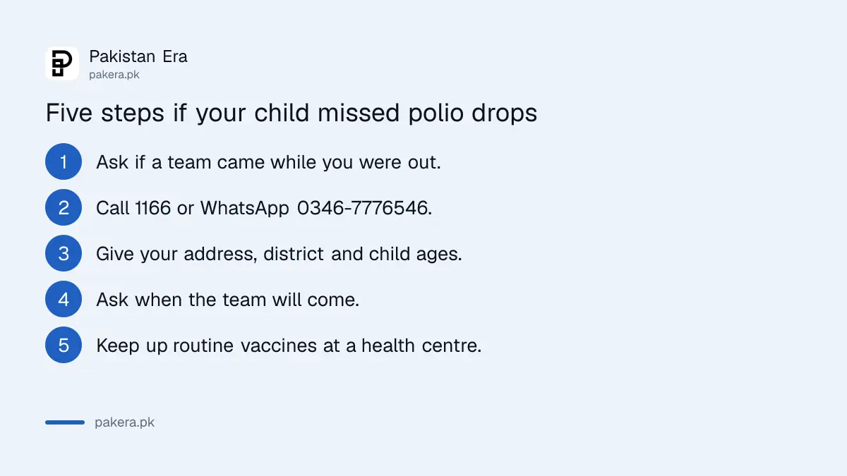 Five steps for parents whose child missed polio drops in the September 2026 campaign