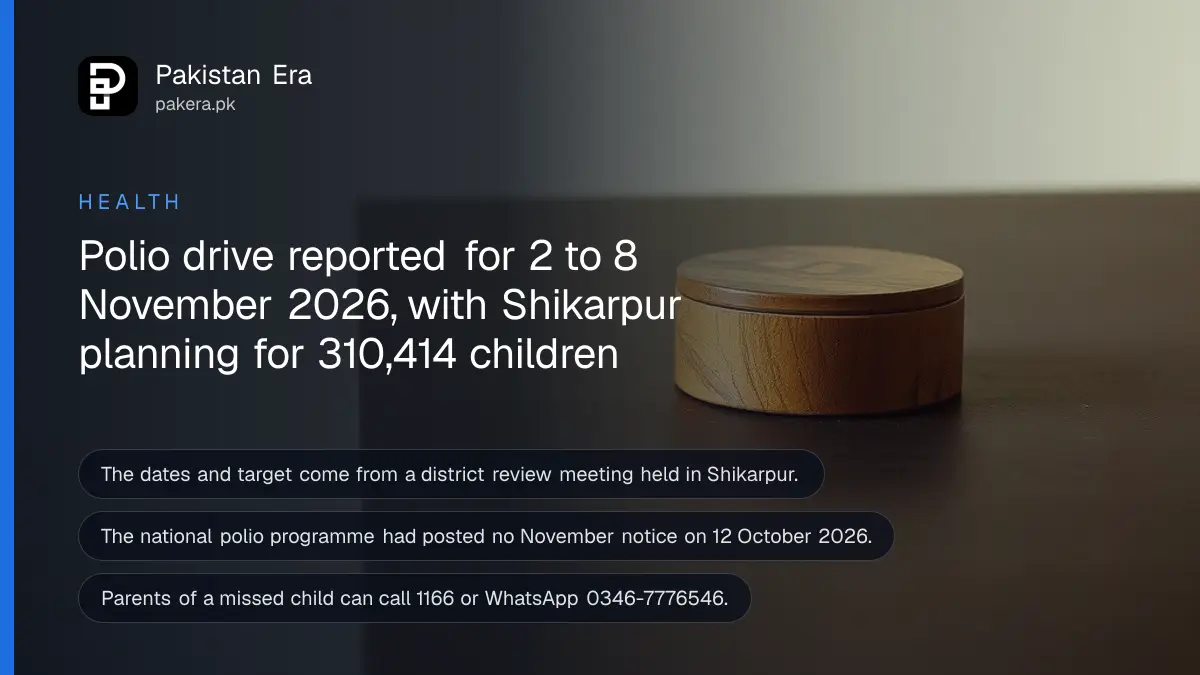 A round wooden box on a dark wooden table, for an article on polio campaign november 2026