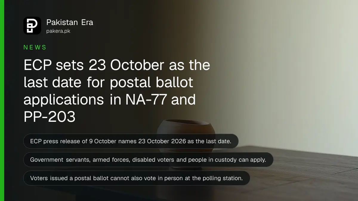 A clay pot on a dark wooden table, for an article on postal ballot NA-77 Gujranwala