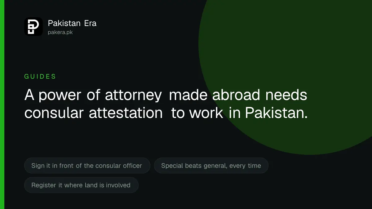 How to make a power of attorney from abroad for use in Pakistan