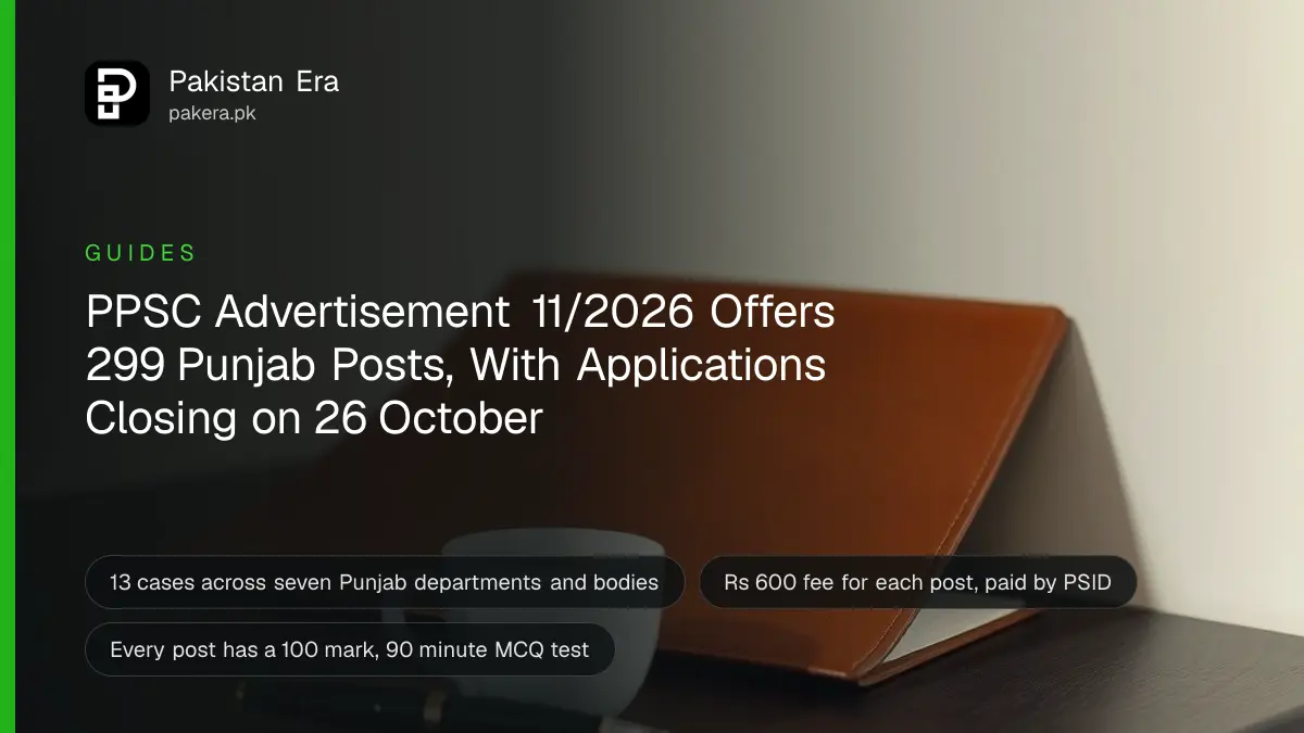 A brown leather folder, a fountain pen and a cup of tea on a dark wooden table