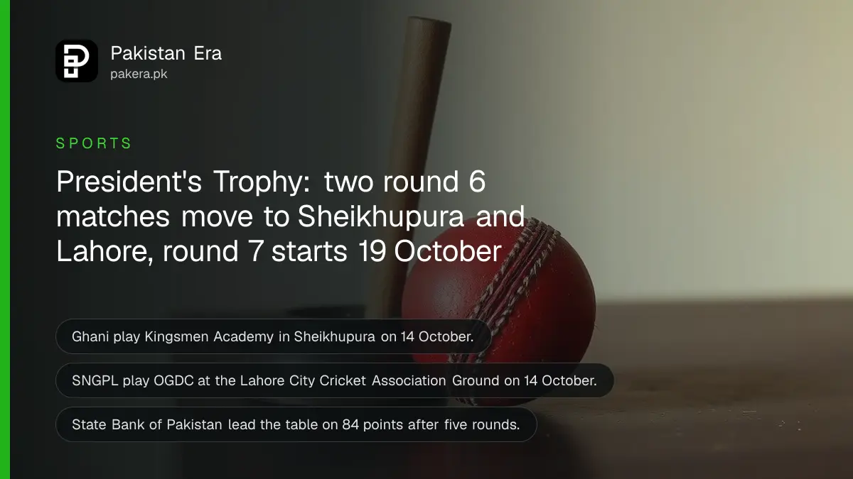 A worn red cricket ball beside a wooden stump on a dark wooden table, for the President's Trophy Grade-I venue changes