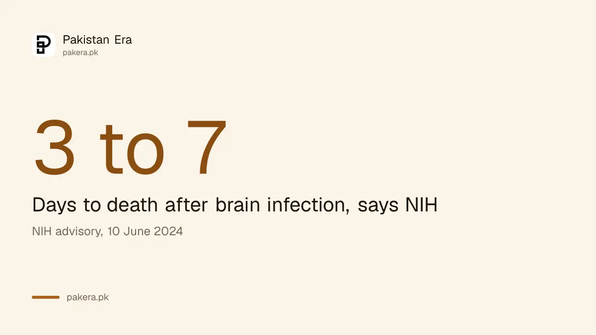 3 to 7 days shown as the time to death after Naegleria brain infection