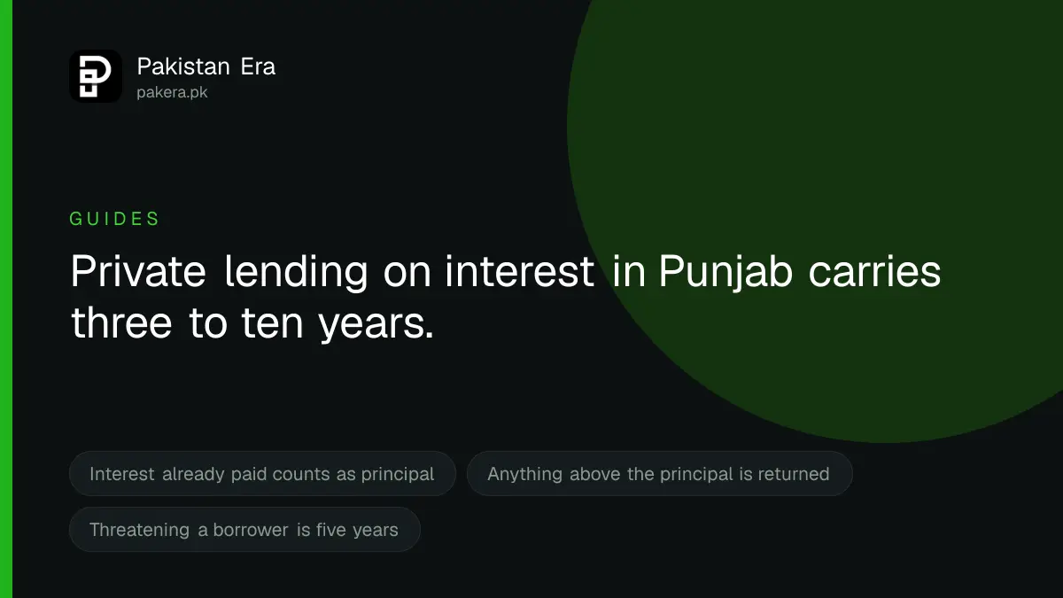 Private Money Lending on Interest Is a Crime in Punjab