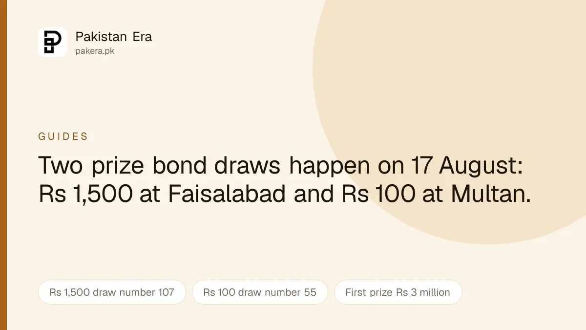 Prize bond draws on 17 August 2026 and how to check the result officially