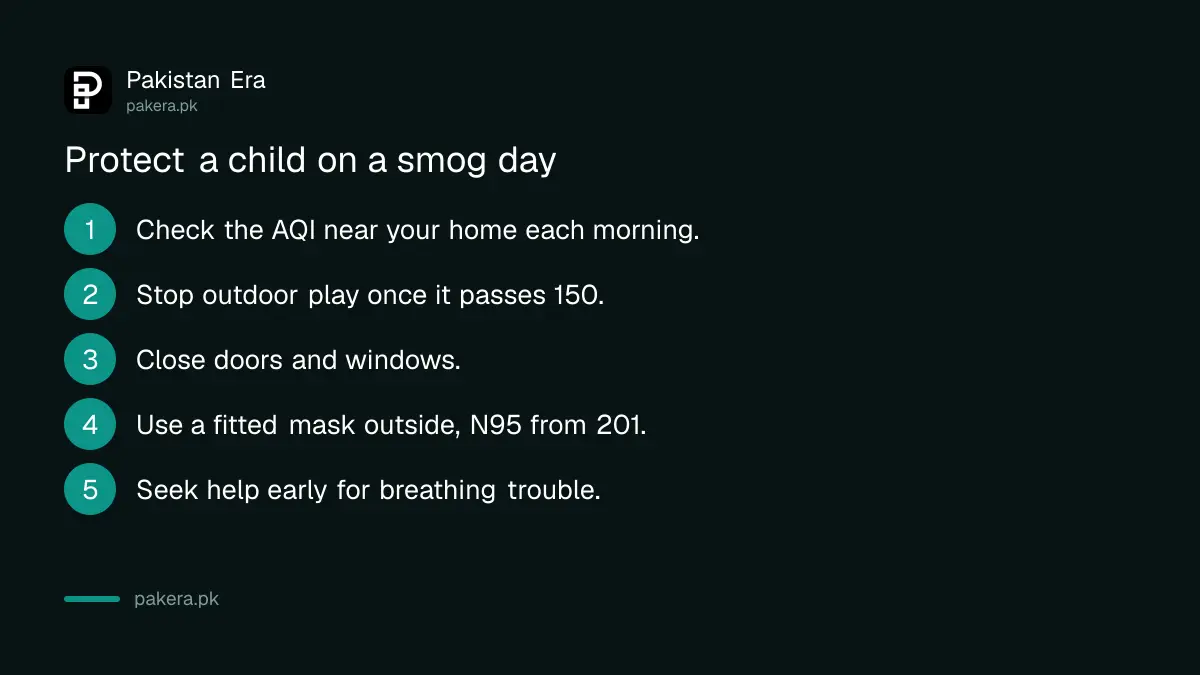Six steps to protect a child on a smog day in Punjab