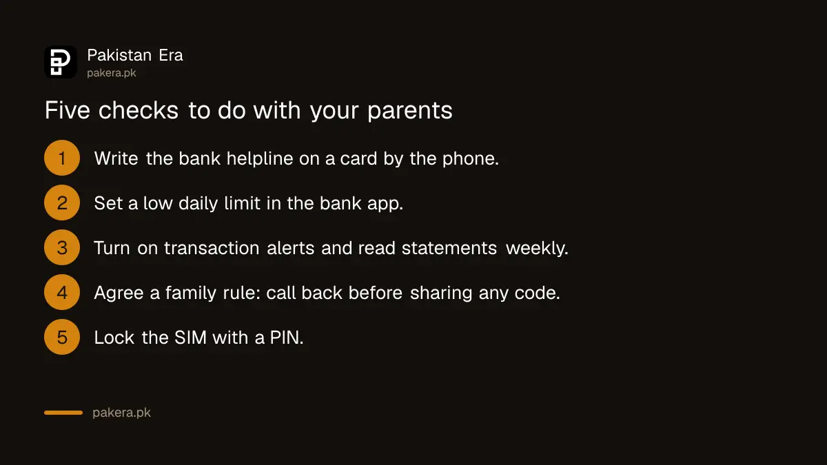 Five checks to make a parent's phone and bank account safer in Pakistan