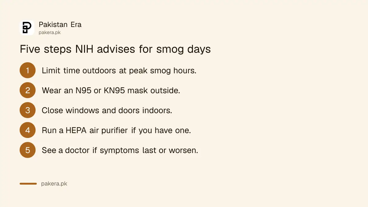 Five protective steps NIH advises on smog days
