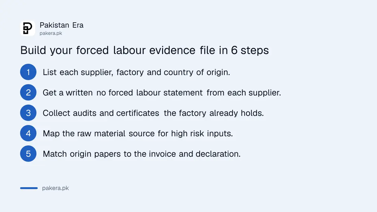 Six steps for an importer to build a forced labour evidence file