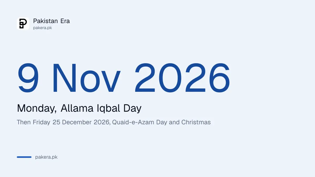PSX closed on Monday 9 November 2026 for Allama Iqbal Day