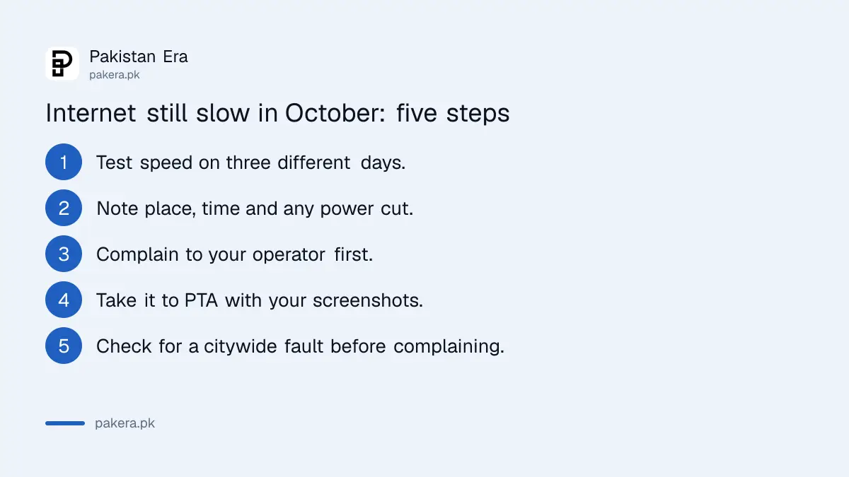 Five steps to take if your internet in Pakistan is still slow in October 2026