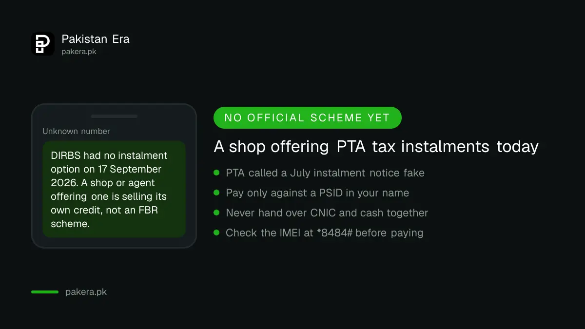 Warning about shops offering PTA tax instalments before the scheme exists