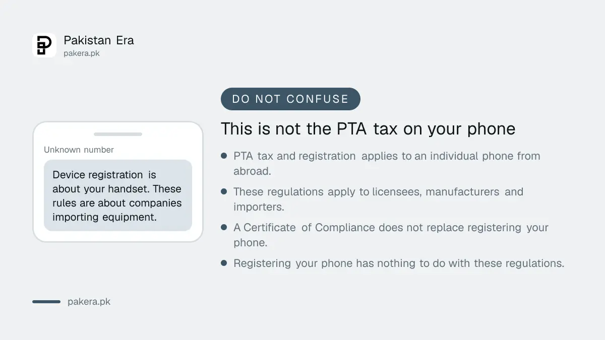 PTA equipment standards rules compared with PTA device tax