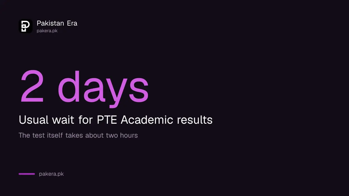 PTE Academic results in Pakistan usually arrive in about two days
