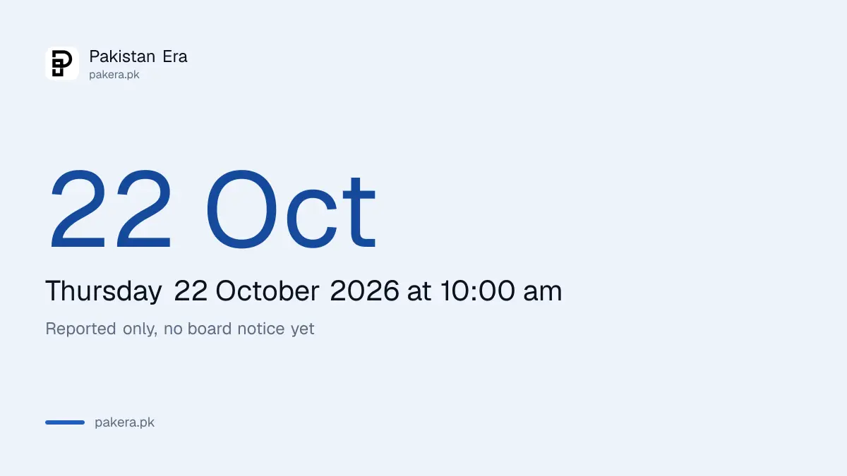 Punjab 11th class result 2026 is reported for 22 October at 10:00 am, not yet confirmed by any board