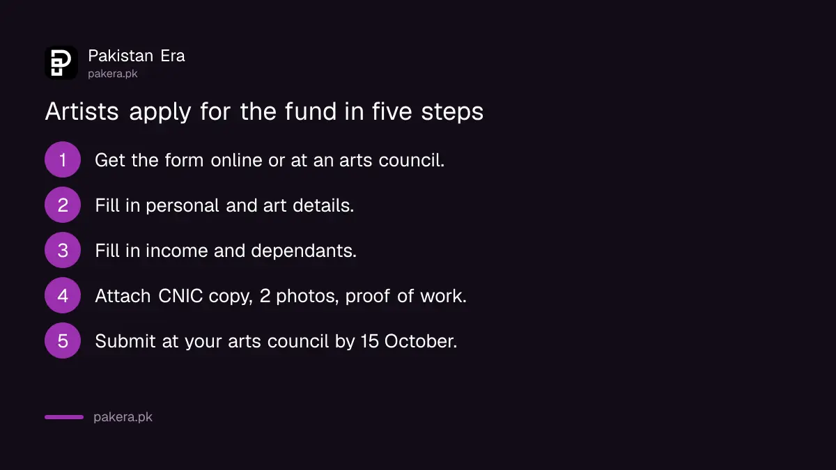 Five steps to apply for the Punjab Artist Support Fund at an arts council