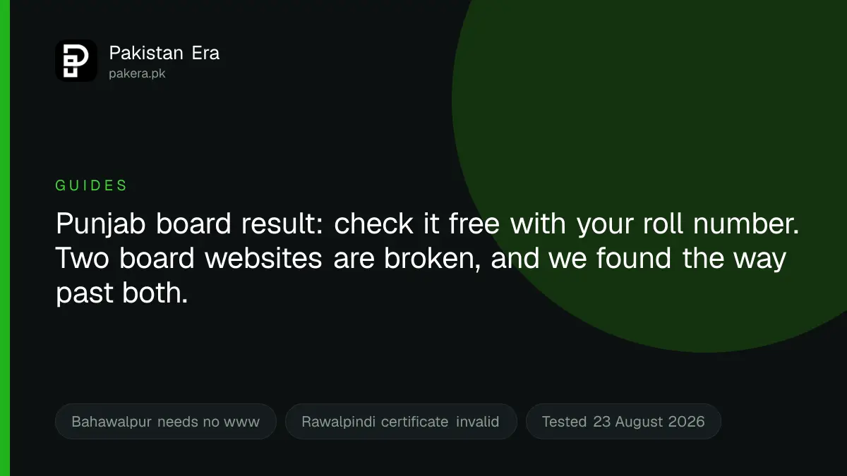 Testing every Punjab board result website