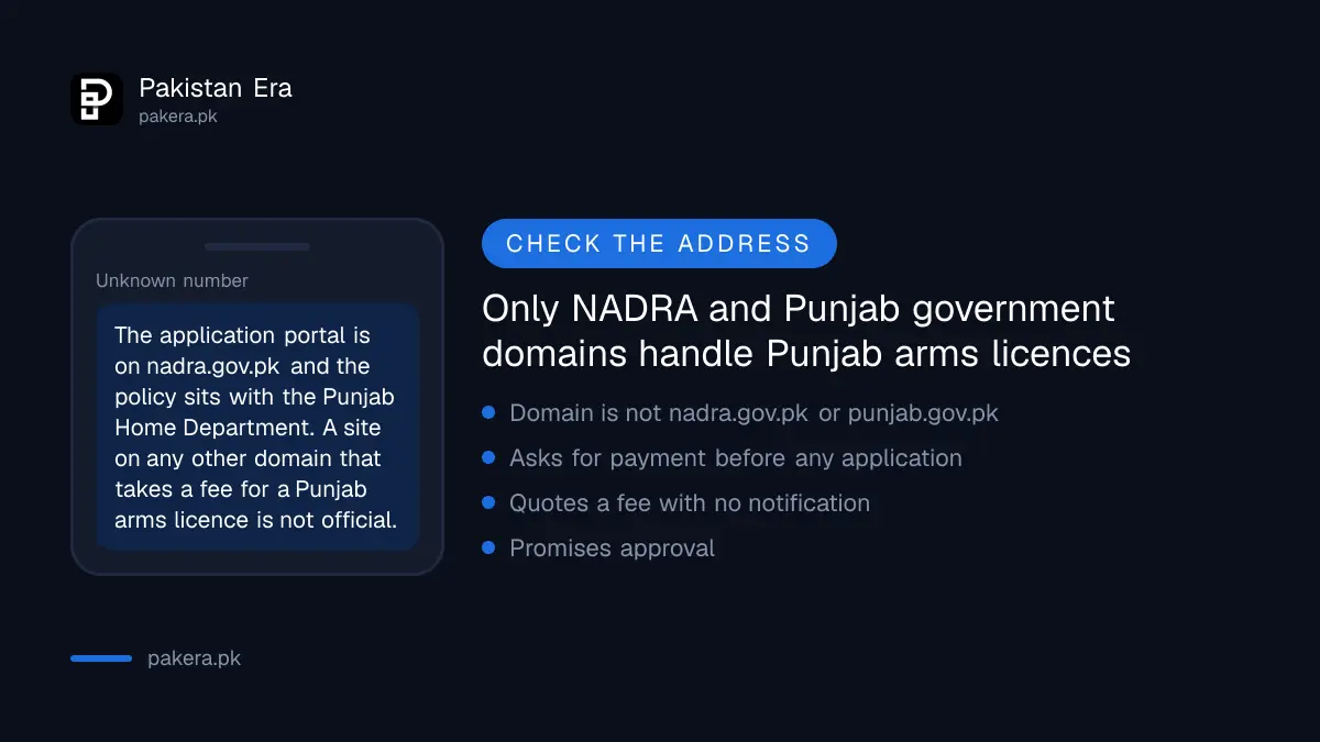 Only NADRA and Punjab government domains handle Punjab arms licences