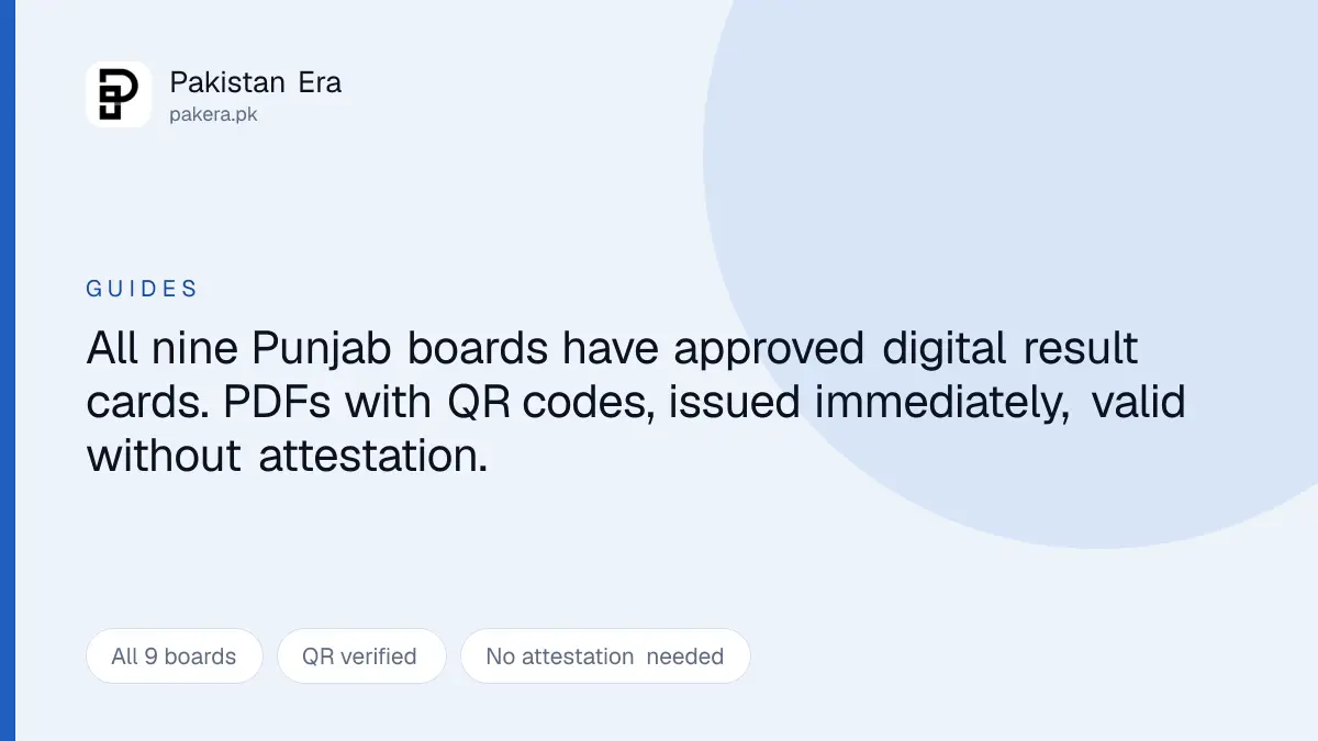 Punjab boards moving from paper result cards to QR verified digital PDFs