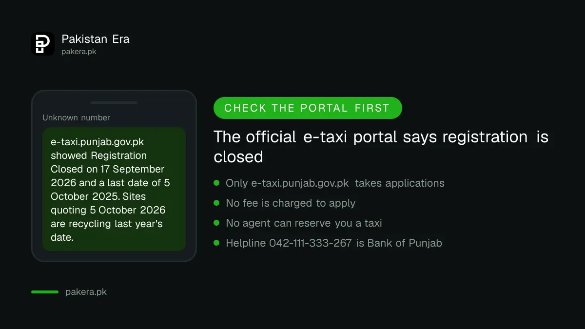 Punjab e-taxi portal registration closed notice and the real last date