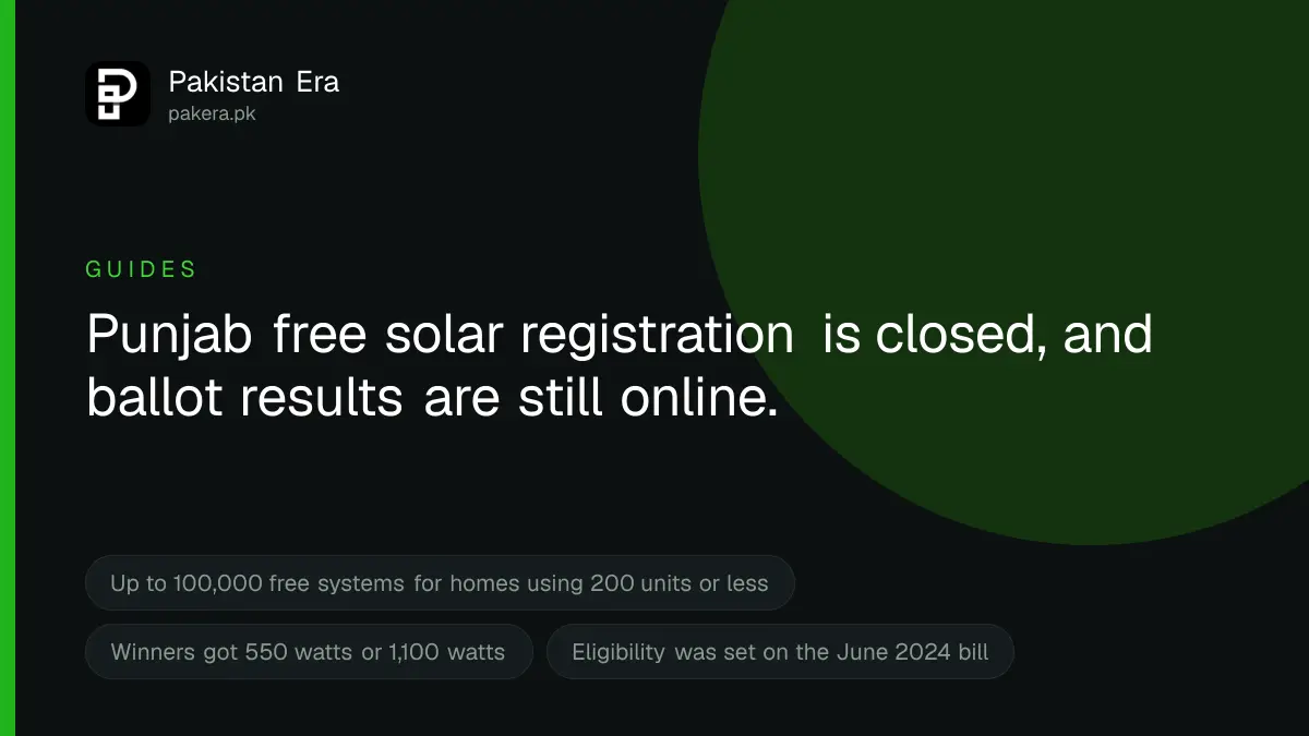 CM Punjab Free Solar Panel Scheme registration closed