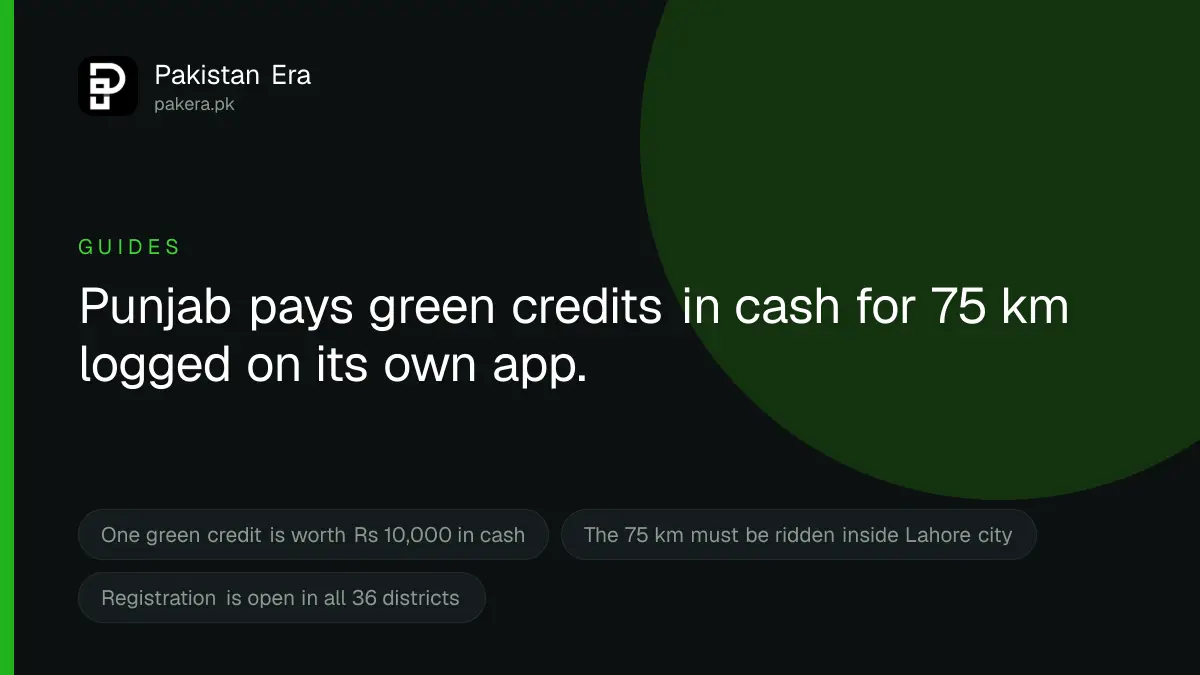 Cycle 75 km in Lahore and Claim Rs 20,000 in Green Credits