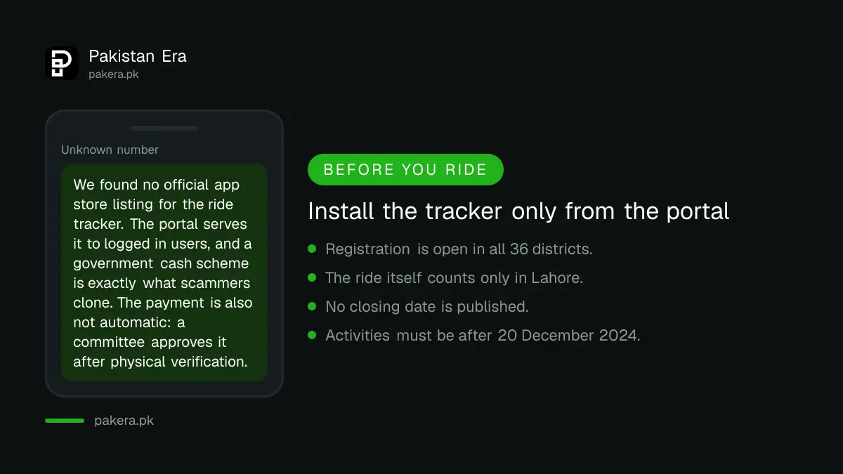 Install the Punjab green credit ride tracker only from the official portal