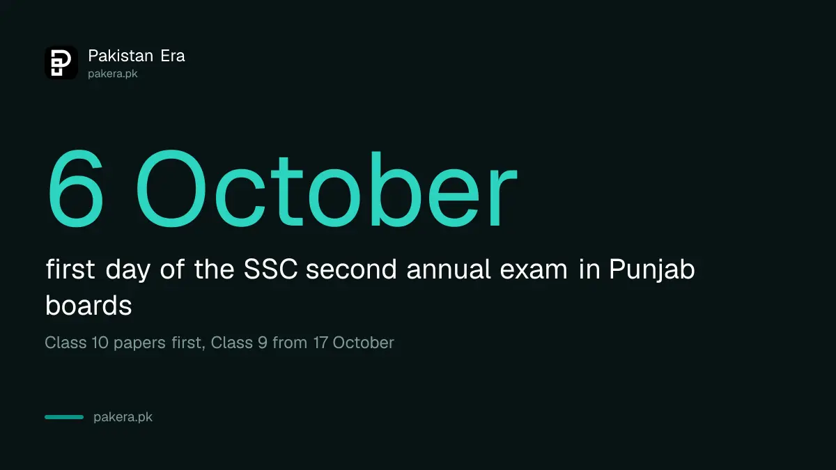 Punjab matric supplementary exam 2026 starts on 6 October