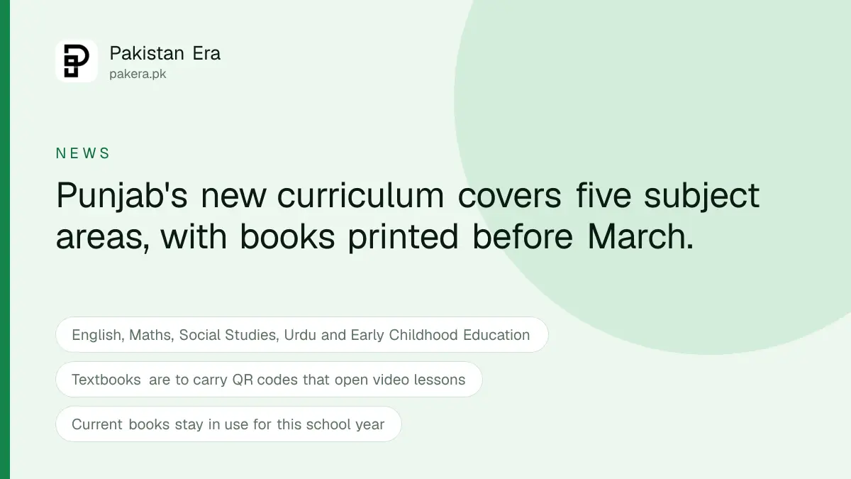 Punjab approves new school curriculum with a lighter book load, 24 September 2026