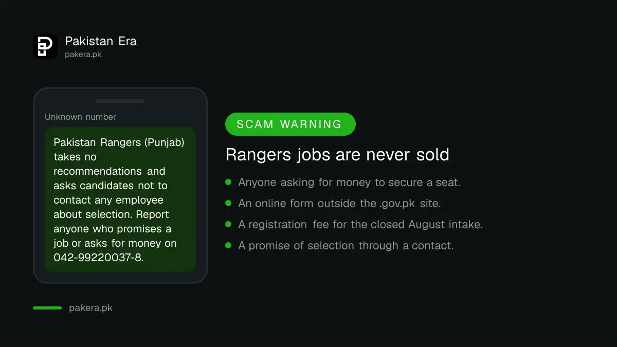 Warning signs of a fake Punjab Rangers job offer