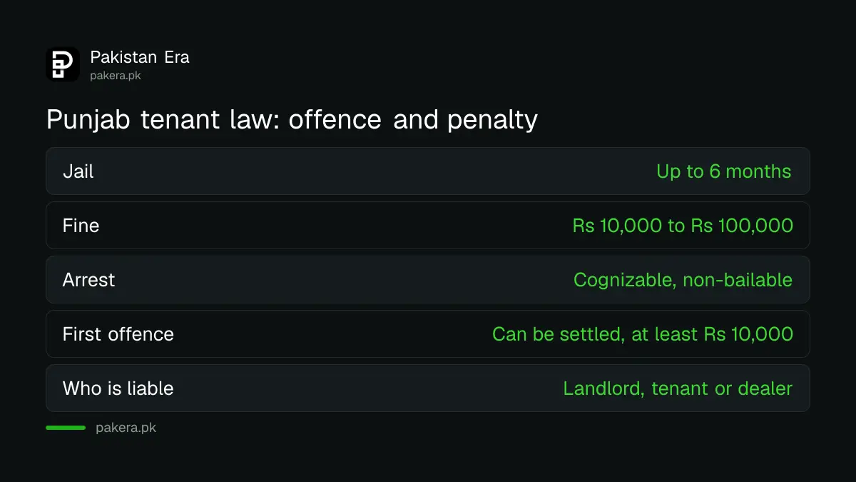 Penalty for not registering a tenant in Punjab under the 2015 Act