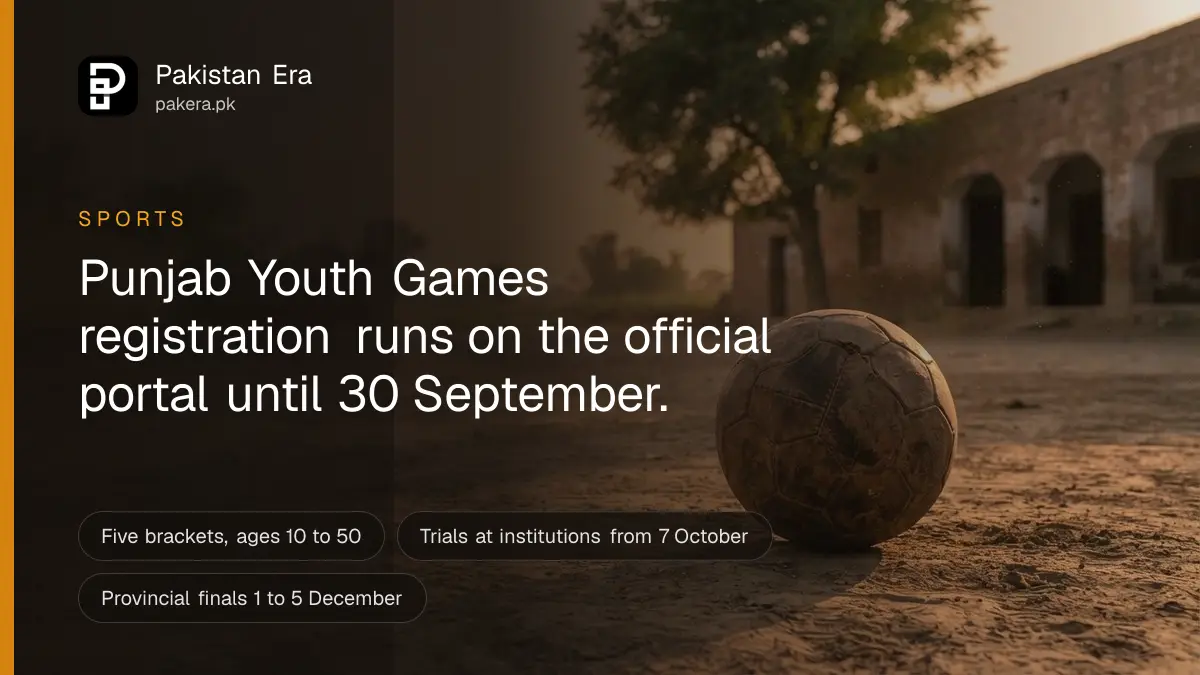 A football resting on a dusty school ground in Punjab at sunset