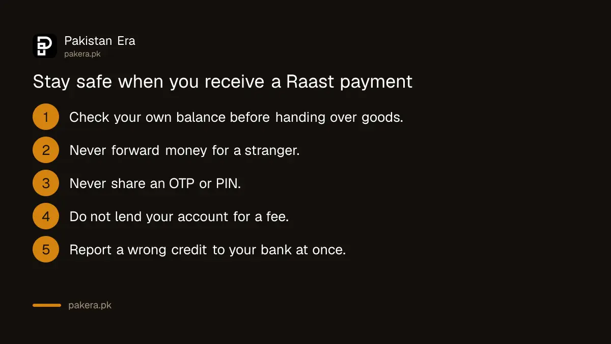 Rules to stay safe when sending or receiving money through Raast