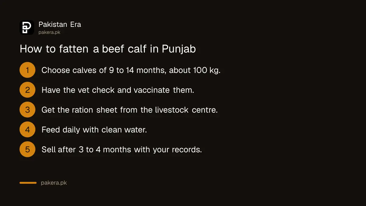Steps to fatten a beef calf in Punjab