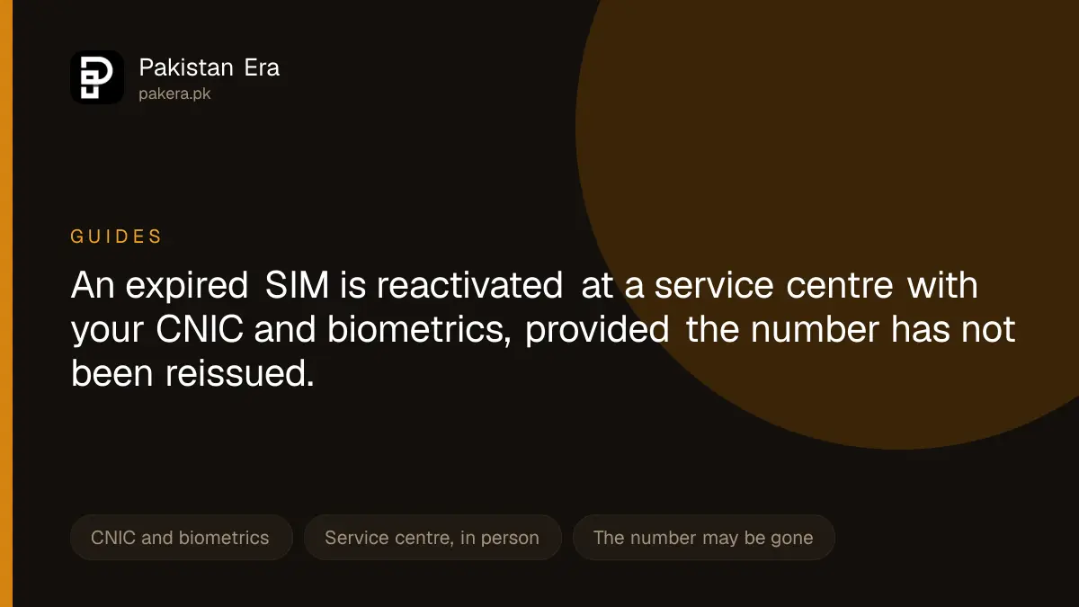 Reactivating an expired SIM in Pakistan