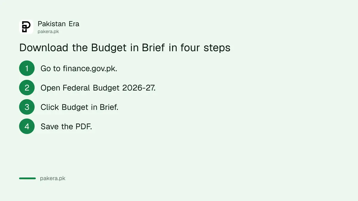 Steps to download the Budget in Brief from the Finance Division website