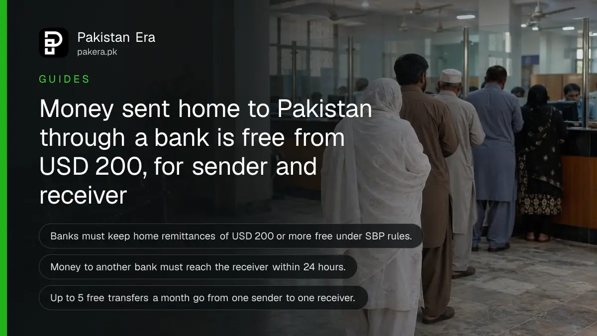 An elderly woman seen from behind waiting in a bank branch queue in Gujranwala to collect money sent from abroad