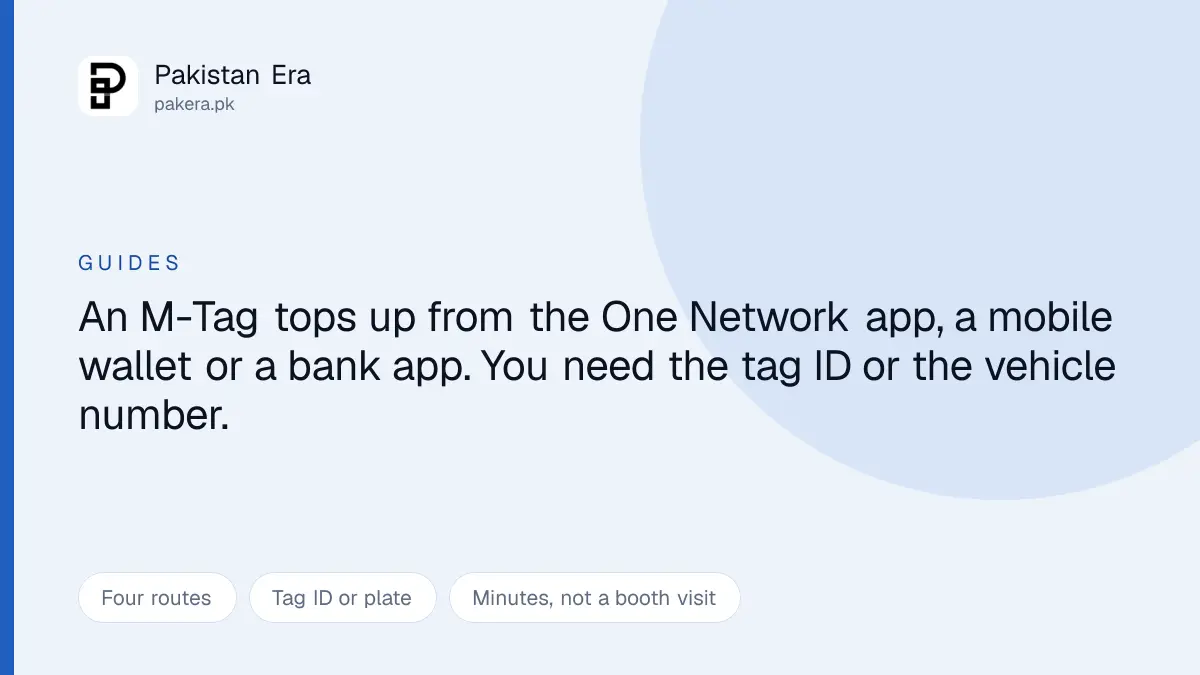 Recharging an M-Tag account online in Pakistan