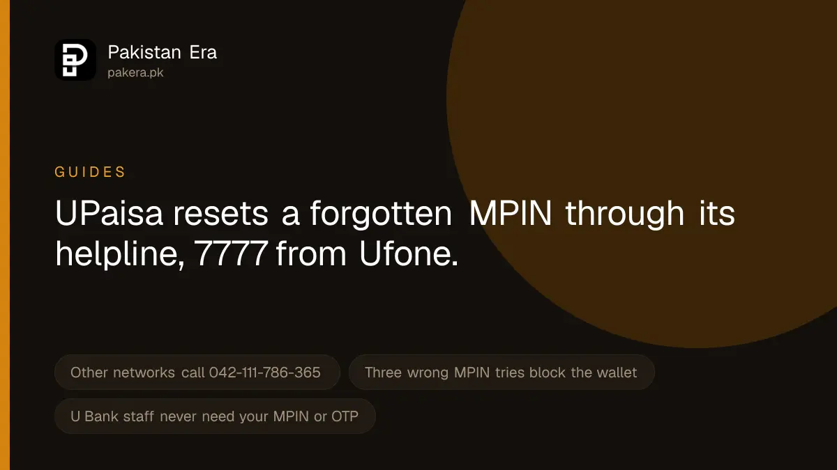 Resetting a forgotten UPaisa MPIN through the UPaisa helpline