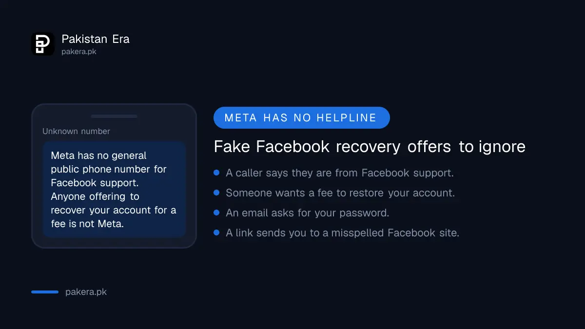 Warning signs of fake Facebook account recovery offers