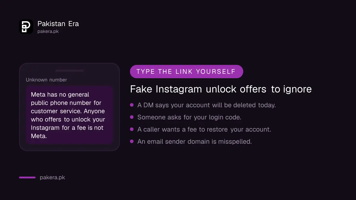Warning signs of fake Instagram recovery and unlock scams