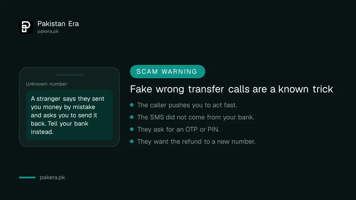 Warning signs of a fake wrong transfer call in Pakistan