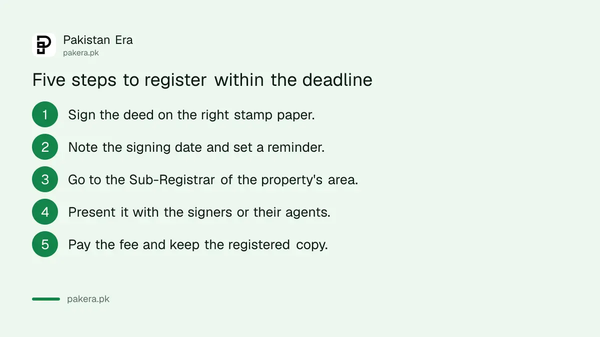 Five steps to register a property document within four months