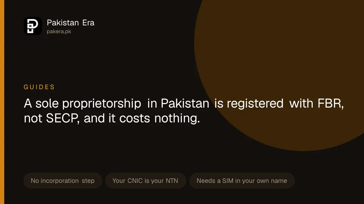Registering a sole proprietorship with FBR in Pakistan