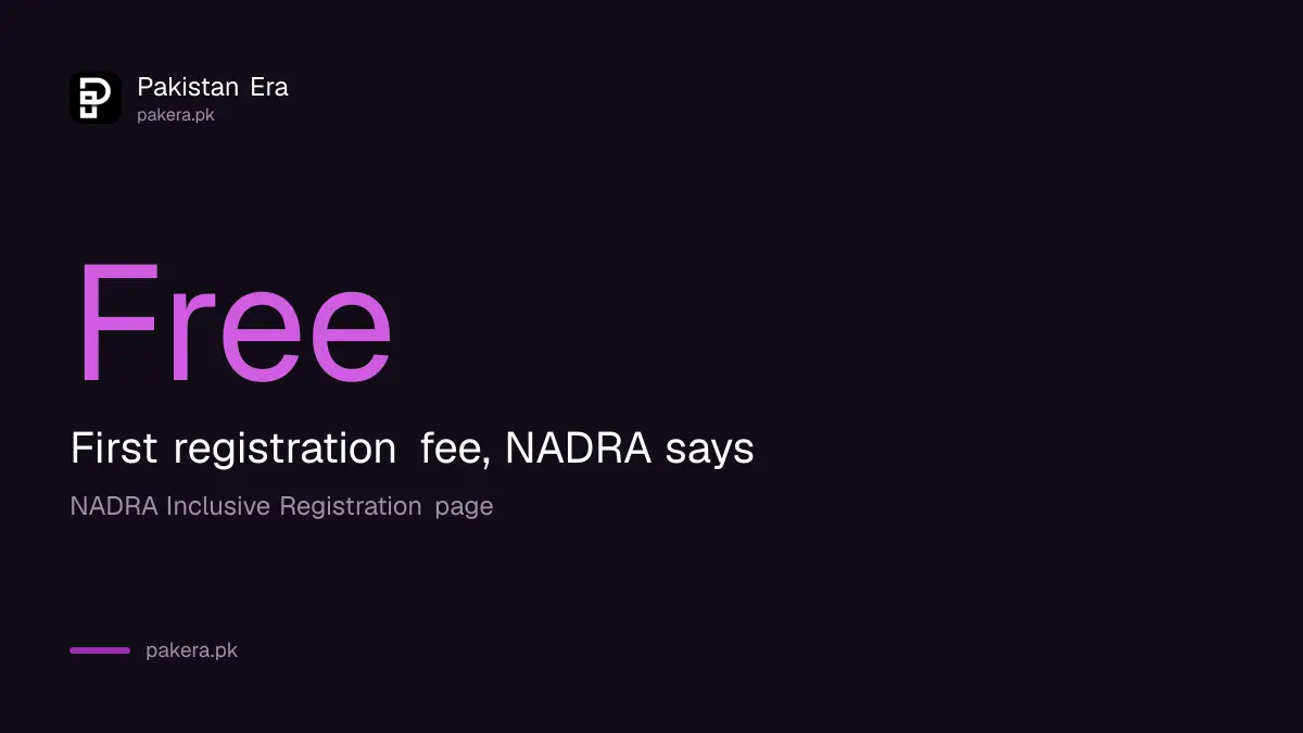 First registration fee, NADRA says