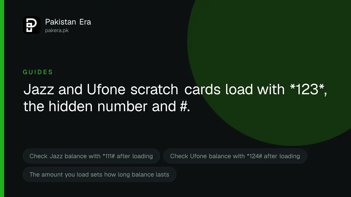 How to load a scratch card on any network in Pakistan
