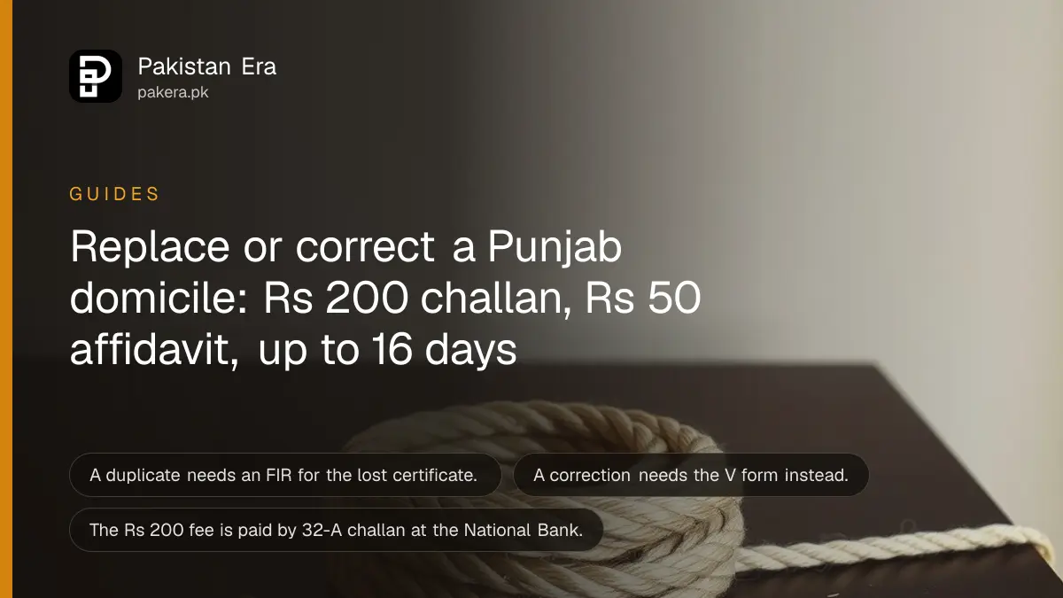 A coil of natural rope on a dark wooden table, for an article on duplicate domicile certificate punjab